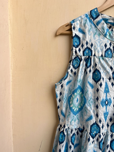 Vestido de Verano 2026, Estilo Vintage, Estampado Floral de Algodón Ikat, con Mangas, para Mujer, Bordado, Maxi, con Detalle de Borlas - Product Image 4