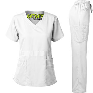 Ensemble d'uniformes médicaux d'hôpital – Vêtements de travail pour infirmières et médecins avec poches, en coton et polyester, confortables et durables - Product Image 5