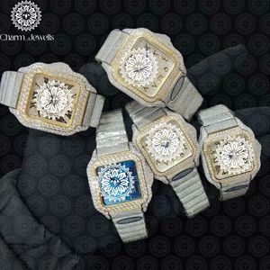 Montre carrée pour femme Charm_Jewells en acier inoxydable, cadran de 30 mm, date analogique, luxe, mode, fermoir papillon, mouvement à quartz - Product Image 5