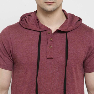 Mens Short Sleeve Hoodie Workout Gym Sweatshirt Regular Fit <b>Athletic</b> Pullover Hooded T-Shirt Lightweight Breathable 100% - Product Image 6