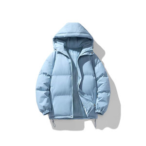 Veste bouffante en jean personnalisée OEM pour hommes Manteaux d'hiver vintage à fermeture éclair sur pied avec techniques de lavage à bulles rembourrées pour hommes chauds - Product Image 5