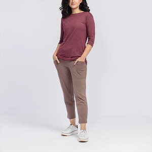 T-shirt à manches longues pour femme, coton doux, col rond, décontracté, léger, respirant, basique, confortable, coupe décontractée - Product Image 2