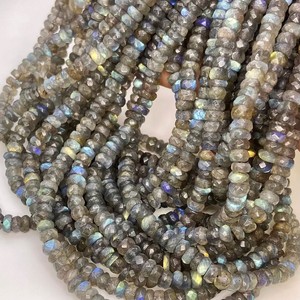 Labradorita Natural de 3-3.5mm, Cuentas Facetadas en Forma de Rondelle, Grado A, para Fabricación de Joyería, Venta al Por Mayor - Product Image 5