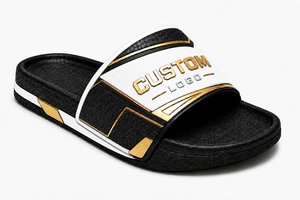 Sandales à enfiler pour hommes avec logo personnalisé, couleur unie, bout ouvert, pantoufles d'été, EVA antidérapant, dessus en PU tendance - Product Image 2