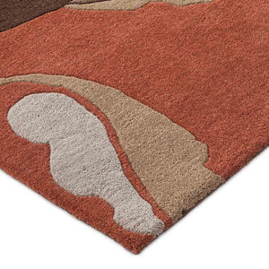 Varn Moderner Abstrakter Bodenteppich Asymmetrisches Organisches Muster Teppich Inspiriert von Land, Wasser und Blätterwuchs - Product Image 2