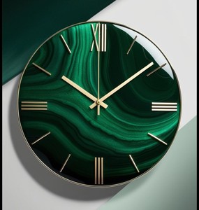 Ocean Wave Glass Wall <b>Clock</b> Silent Quartz AA <b>Battery</b> Operated 8 Inch Contemporary Design for Living Room Bedroom - Product Image 2