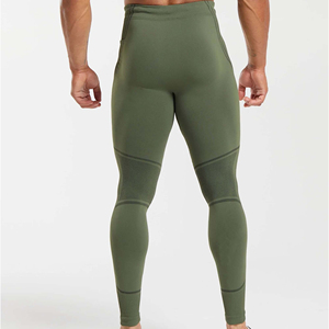 Fitness <b>Men's</b> Running <b>Tights</b> Spandex/Nylon Solid High Elastic <b>Compression</b> Breathable Quick Dry Elastic Waist Full Leggings - Product Image 5