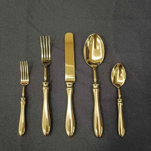 Ensemble de couverts en acier inoxydable plaqué or de luxe |   Ensemble de vaisselle de banquet classique européen en gros - Product Image 2