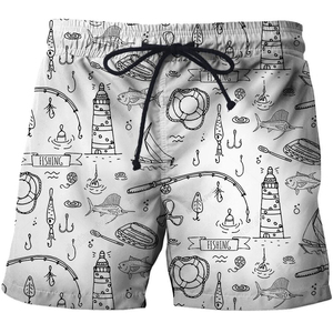 Shorts de pêche unisexes sans couture à sublimation, imprimé poisson, respirants, séchage rapide, UPF 50, mélange de coton, caleçons de bain, service OEM ODM - Product Image 2