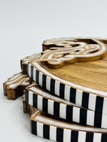 Assiette jetable en bois gravée de luxe, moderne, pour fête, Ramadan, hôtellerie arabe, table islamique