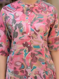 Haut de style Kurti rose imprimé ethnique pour femme, le plus vendu, en matière respirante, idéal pour les occasions festives, décontractées et de bureau – En promotion - Product Image 6