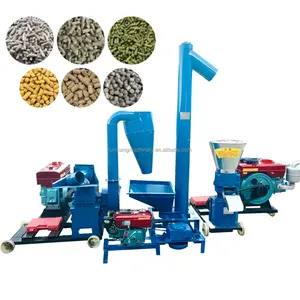 Equipo de producción de 1 tonelada, máquina de pellets de Alimentación de 3 rodillos para el hogar, Mini máquina de pellets de alimentación para aves de corral