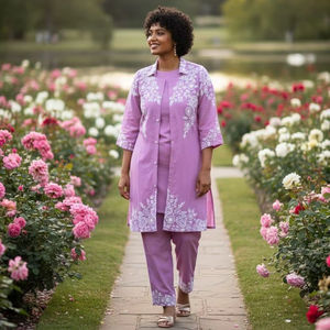 Kurti en rayonne épaisse pour femme avec broderie Chicken Kari - Product Image 1