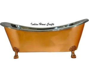 Freestanding Copper Oval Bathtub with Antique Style Without Lid for Bathroom Spa Room-Indian Home Crafts - Product Image 1
