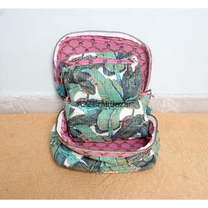 Pochette matelassée à poignée en coton 100% pur, faite à la main, écologique, durable, élégante, avec fermeture éclair, organiseur de cosmétiques, petite trousse de voyage - Product Image 4