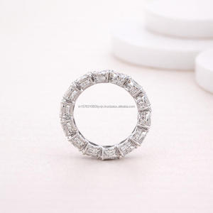 Moissanite Diamond Wedding Band <b>Ring</b> in <b>925</b> Sterling <b>Silver</b> Stackable Anniversary Fine Jewelry Gift - Product Image 1