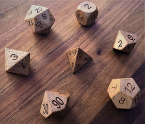Wooden <b>Dice</b> Set <b>Polyhedral</b> Gaming <b>Dice</b> Natural Wood Strong Material Smooth Rolling Clear Numbers Tabletop - Product Image 5