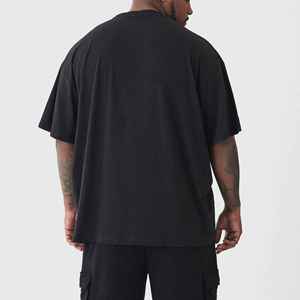 OEM/ODM Oversized Men's T-shirts Custom Digital Printing Logo Hip Hop Luxury 180gsm Heavyweight 100% Cotton - Product Image 3