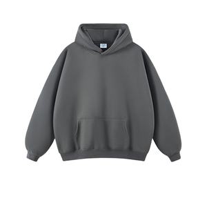 Sweat à capuche d'hiver respirant de haute qualité, coupe régulière, épaules tombantes, 280g, vierge, personnalisable, 100% coton molletonné - Product Image 4