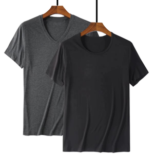 Black oversized <b>tshirt</b> men's blank formal wear 100% cotton lightweight customized printing private label simple o neck - Product Image 2