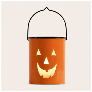 Wholesale Eco-friendly Metal Jack O <b>Lantern</b> <b>Tea</b> <b>Light</b> Holder Orange Pumpkin Candle Bucket with Metal Handle Halloween Home Decor - Product Image 5