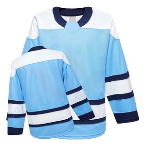 เสื้อฮอกกี้น้ำแข็งแบบมีฮู้ด สีฟ้าอ่อน-น้ำตาล  แขนยาว พิมพ์ลายแบบ Sublimation แห้งเร็ว ระบายอากาศได้ดี ผ้าฝ้าย 100%  รับสั่งทำตามแบบ - Product Image 5