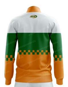 เสื้อแจ็คเก็ตแทรคสูทผู้ชาย AMI สีขาว เขียว ส้ม ลายพิมพ์สีสันตัดกัน แขนยาว คอปกพับได้ เหมาะสำหรับใส่ในฤดูใบไม้ร่วง - Product Image 5