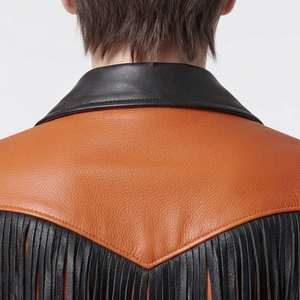 Women Waist Belt Fringe Leather Motorcycle <b>Jacket</b> Female Side Pockets Leather Fringed <b>Jackets</b> Girls Zip Up Leather Fringe <b>Jacket</b> - Product Image 5