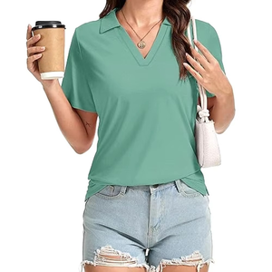 Polo léger pour femme, respirant, à manches courtes, décontracté, pour l'été – Fournisseur - Product Image 6