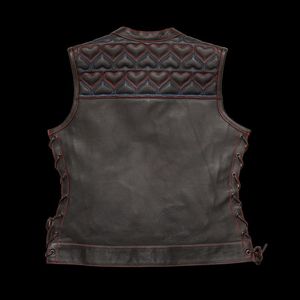 เสื้อกั๊กหนังสำหรับขี่มอเตอร์ไซค์ผู้หญิง - Product Image 2