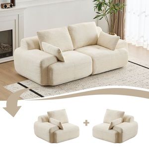 Modern 2-Seater Large Sectional Couch Pet-Friendly Memory Foam Compressed Sofa Cloud Modular Living Room Furniture Sofas C-Brand - Product Image 2