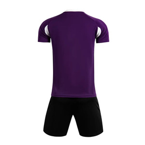 Conjunto de Camiseta de Fútbol Sublimada con Diseño Geométrico Morado para Hombre, Manga Corta, Absorbe la Humedad, Ajuste Atlético, Uniforme de Fútbol - Product Image 3