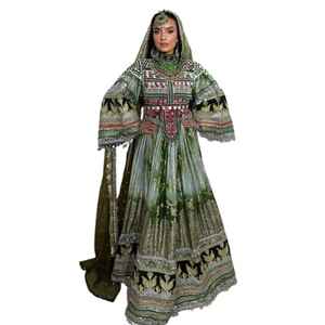 Nouveautés 2026 – Salwar Kameez Afghane Kuchi en Soie Georgette Brodé, Coupe Ajustée, Manches Longues, pour Femme, Tenue de Soirée Maxi - Product Image 1