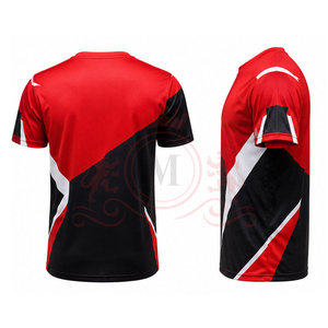 Camiseta de Fútbol para Hombre, Color Rojo, Negro y Blanco, Cuello Redondo, Manga Corta, Poliéster que Absorbe la Humedad, Ajuste Atlético, para Todas las Temporadas - Product Image 2
