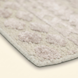 Alfombra Rectangular DECORDEC Azure Link, Color Crema Azul, Lana, Hecha a Mano, Antideslizante, Ecológica, Pelo Mediano, Patrón Geométrico Curvo - Product Image 6