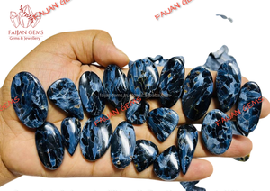 พลอยพีเตอร์ไซต์แท้ 100% รับรองคุณภาพจาก FAIJAN GEMS รูปทรงคาโบชองหลากหลายแบบ สำหรับทำเครื่องประดับ พลอยเม็ดเดี่ยวจากราชสถาน - Product Image 3