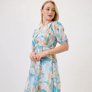 Vestido Midi Cruzado de Alta Calidad, Elegante Vestido Maxi Estilo Occidental con Tela Suave, Aspecto Elegante y Cómodo para Uso Diario - Product Image 1