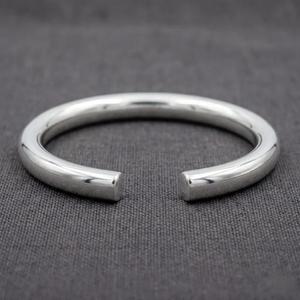 Handmade Heavy <b>Solid</b> Brass <b>Silver</b> Plated Torque Bangle Thick Mens Brass Cuff Chunky Minimalist Bangle High End Artisan Jewelry - Product Image 5