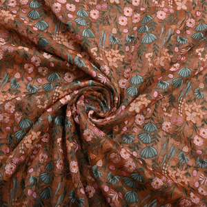 Tela de Felpa de Alta Calidad, Ecológica, Transpirable, con Bordado Malty, Elegante Jacquard Floral Estampado, Peso Medio, 100% Poliéster - Product Image 4