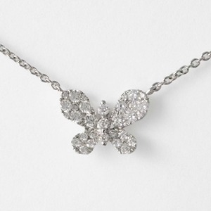Collar con Colgante de Mariposa en Oro Blanco de 14K con Diamante Redondo de 0.32ct Cultivado en Laboratorio, Joyería Fina de Diseño Minimalista con Aspecto Elegante - Product Image 2