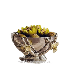 ชุดชามญี่ปุ่นสีขาว 2 ใบ พร้อมขาตั้งลายใบไม้เคลือบทองตกแต่งสไตล์โมเดิร์น สำหรับใส่และเสิร์ฟอินทผลัม - Product Image 2