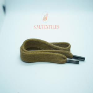 Cordón Plano de Color Sólido 100% Algodón con Punta Metálica, Cordón Deportivo Duradero de Longitud Personalizada, Fabricante OEM ODM - Product Image 2