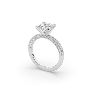 แหวนเพชรทรงปรินเซสคัท 2.93 กะรัต ผลิตในห้องปฏิบัติการ ดีไซน์หรูหราโดดเด่น น้ำหนักเบา สวมใส่สบาย วงแหวนทองคำแท้ 10K 14K - Product Image 6