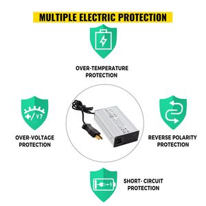 Chargeur électrique pour voiturette de golf 18A 36V, chargeur de batterie LED pour Club Car avec prise fendue et boîtier en aluminium - Product Image 6