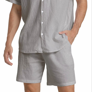 Ensembles de vêtements d'extérieur pour hommes en tricot respirant avec logo personnalisé et tissu uni teint - Product Image 4
