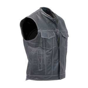 Top Quality Genuine Leather <b>Vest</b> New Design Leather <b>Vest</b> Factory Price Stylish Leather <b>Vest</b> For Online Sale - Product Image 3