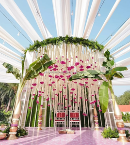 Mariage indien Mandap Décor Artificielle Marigold Fleur Guirlandes Décoration De La Maison Couronnes De Noël Fête, Décor De Fête Cordes - Product Image 1