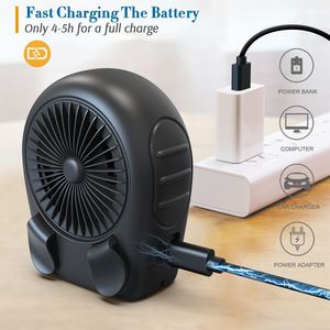 Ventilateur de taille portable et mains-libres à 3 vitesses avec batterie 5000 mAh, rechargeable par USB, léger, avec clip et fonction collier - Product Image 3