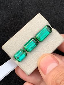 Pierre précieuse de tourmaline verte néon naturelle, taille facetée, pierre non montée pour la création de bijoux, bague, pendentif, collier, cristal - Product Image 5