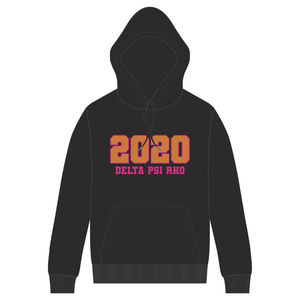 Sweat à capuche en coton et polyester noir Delta Psi Rho Sorority, année de fondation 2020, vêtements grecs, doux, confortable, décontracté - Product Image 2